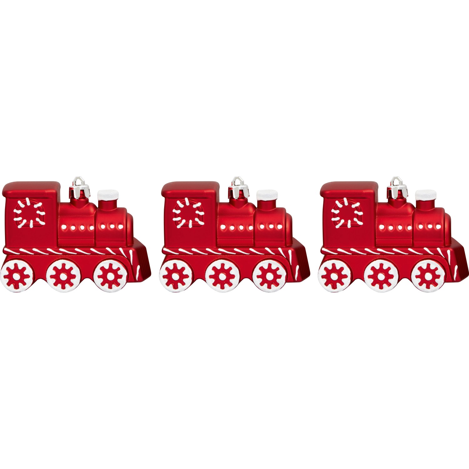 Baumschmuck-Set Lokomotive 3 Stück Rot