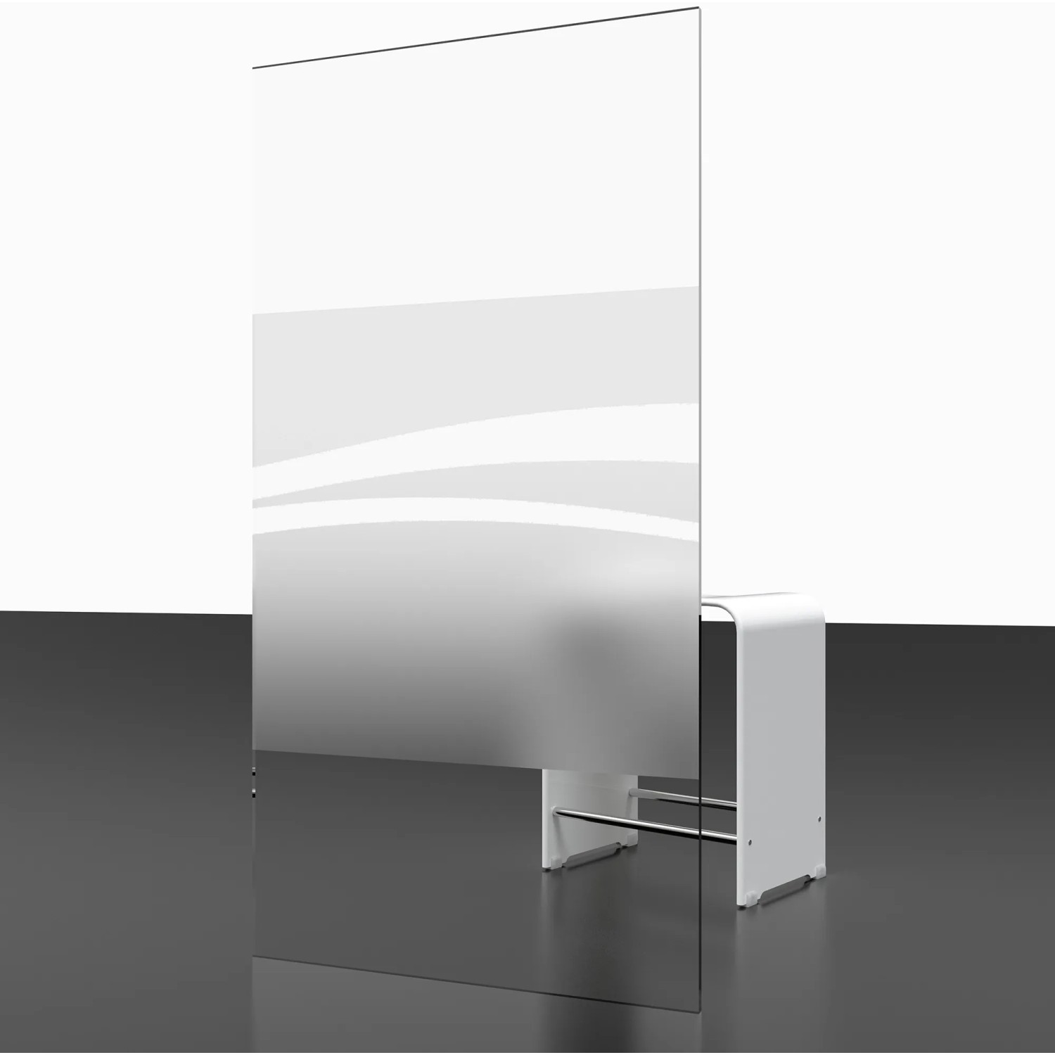 Schulte 2-teiliger Badewannenaufsatz, 112x140 cm, Dekor Liane Weiß, Echtglas