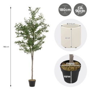 ML-Design Künstlicher Olivenbaum 180 cm Groß mit Früchten