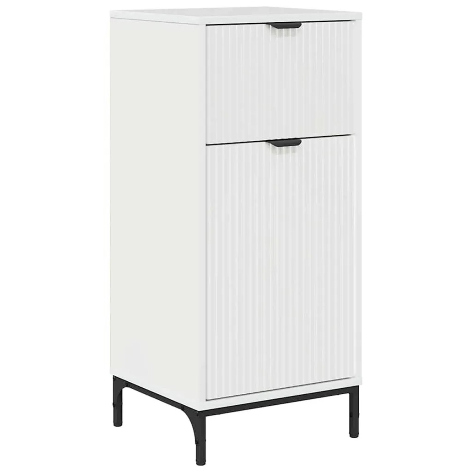 vidaXL Badezimmerschrank mit Speicher Hochglanz Weiß 39,5 x 36 x 88 cm 8833 günstig online kaufen
