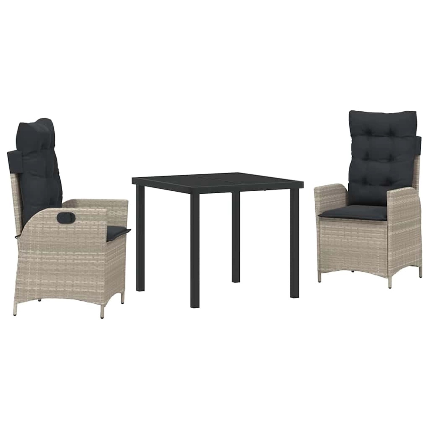 vidaXL Garten Essgruppe 3-Tlg Hellgrau Poly Rattan 3380519 günstig online kaufen