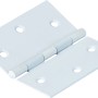 Weißes, pulverbeschichtetes Scharnier, 70x70 mm, für bewegliche Verbindungen im Innenbereich.