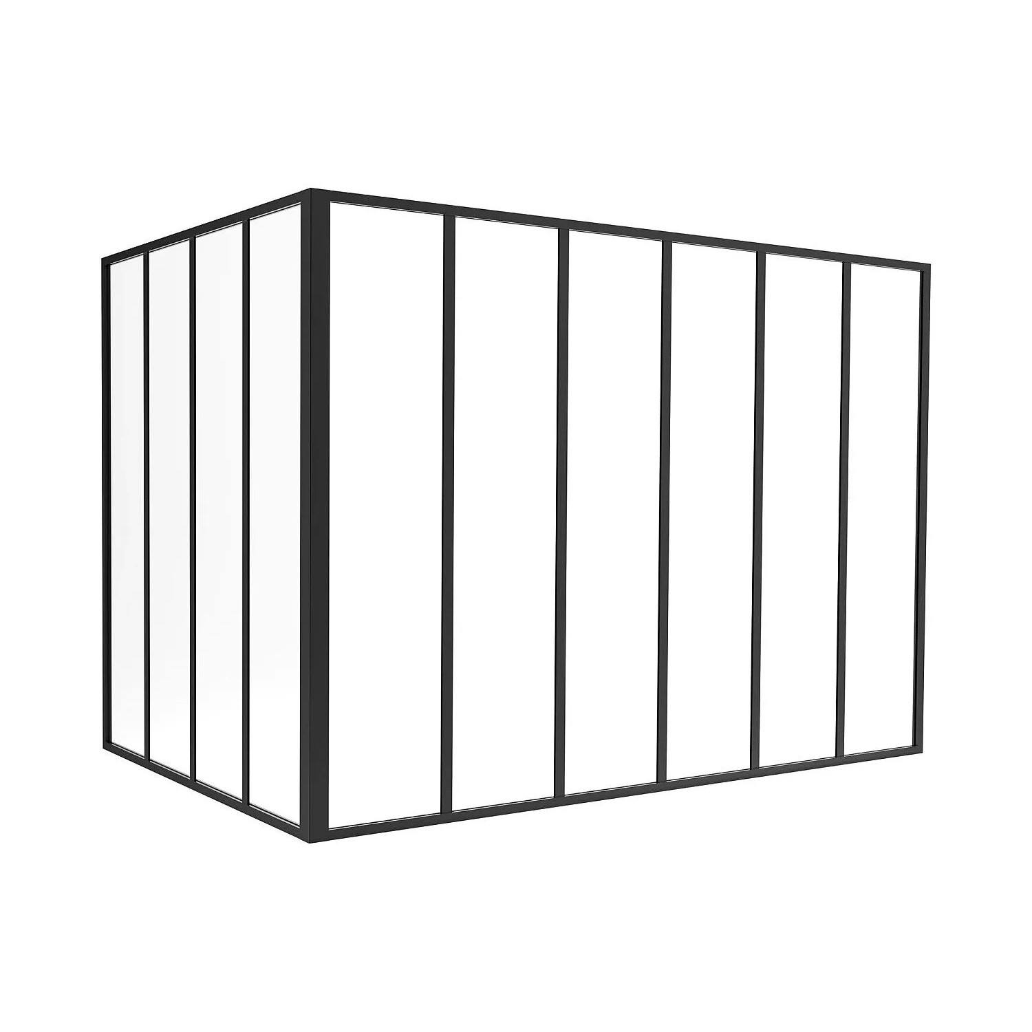 Vente-unique Glaswand Bayview Schwarz 180 cm