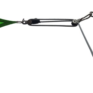 Toldoro Flaschenzug mit 4-Loch Klampe zum Spannen von Sonnensegeln.