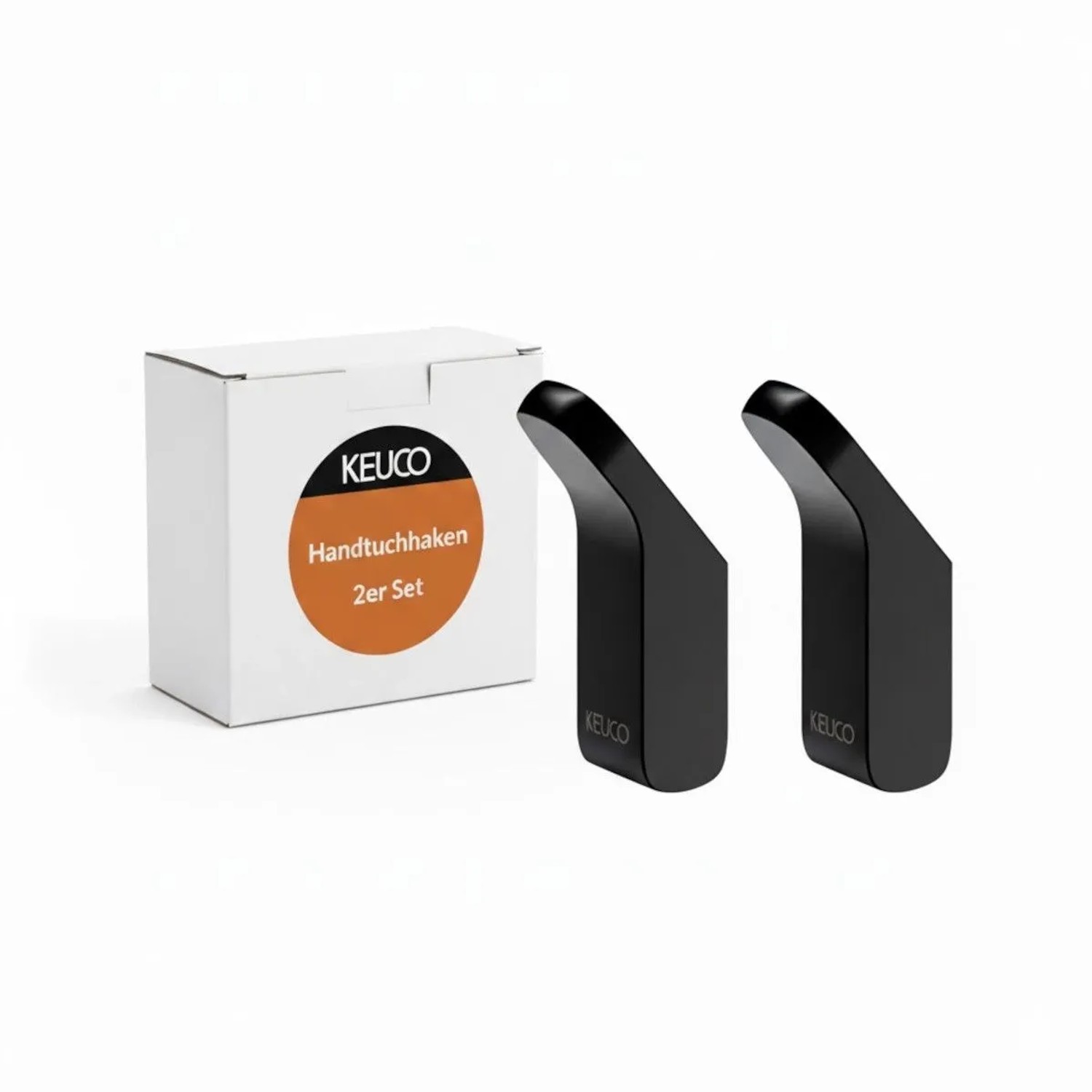 Keuco Handtuchhaken Rose 2er Set zum Kleben/Schrauben Schwarz-Matt