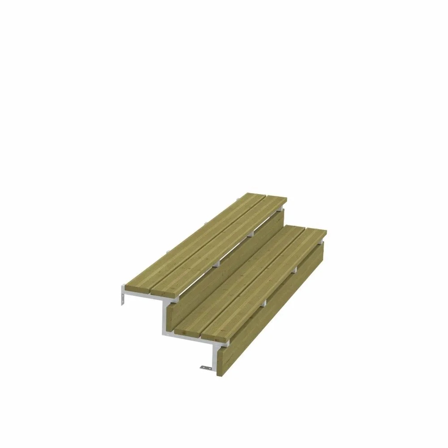 PLUS Terrassentreppe 2 Stufen 180 cm Breite Feuerverzinkter Stahl