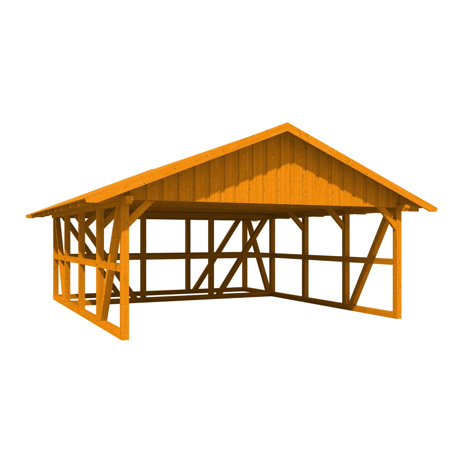 Skan Holz Carport Schwarzwald m. Dachschalung u. Abstellr. C 684 x 772 cm E günstig online kaufen