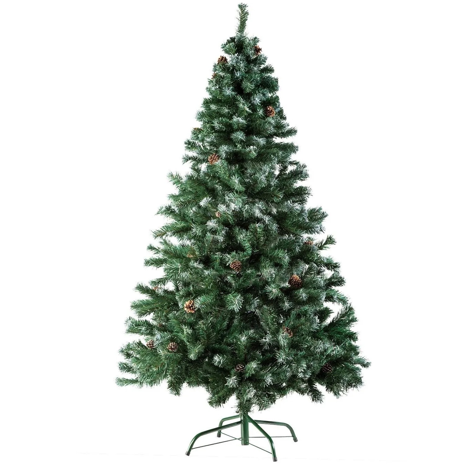 Tectake Weihnachtsbaum  180 cm  Künstlich Mit Zapfen Detailliert und Naturgetreu Ohne Lichterkette 100 x 100 x 180 cm Grün