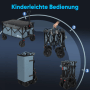 Sekey XXL Bollerwagen, faltbar, blau: Verschiedene Faltstufen des Wagens dargestellt.