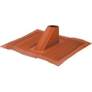 Ziegelrote Alu-Dachhaube mit Kabeleinführung für Video-Zubehör, flexible Montage.