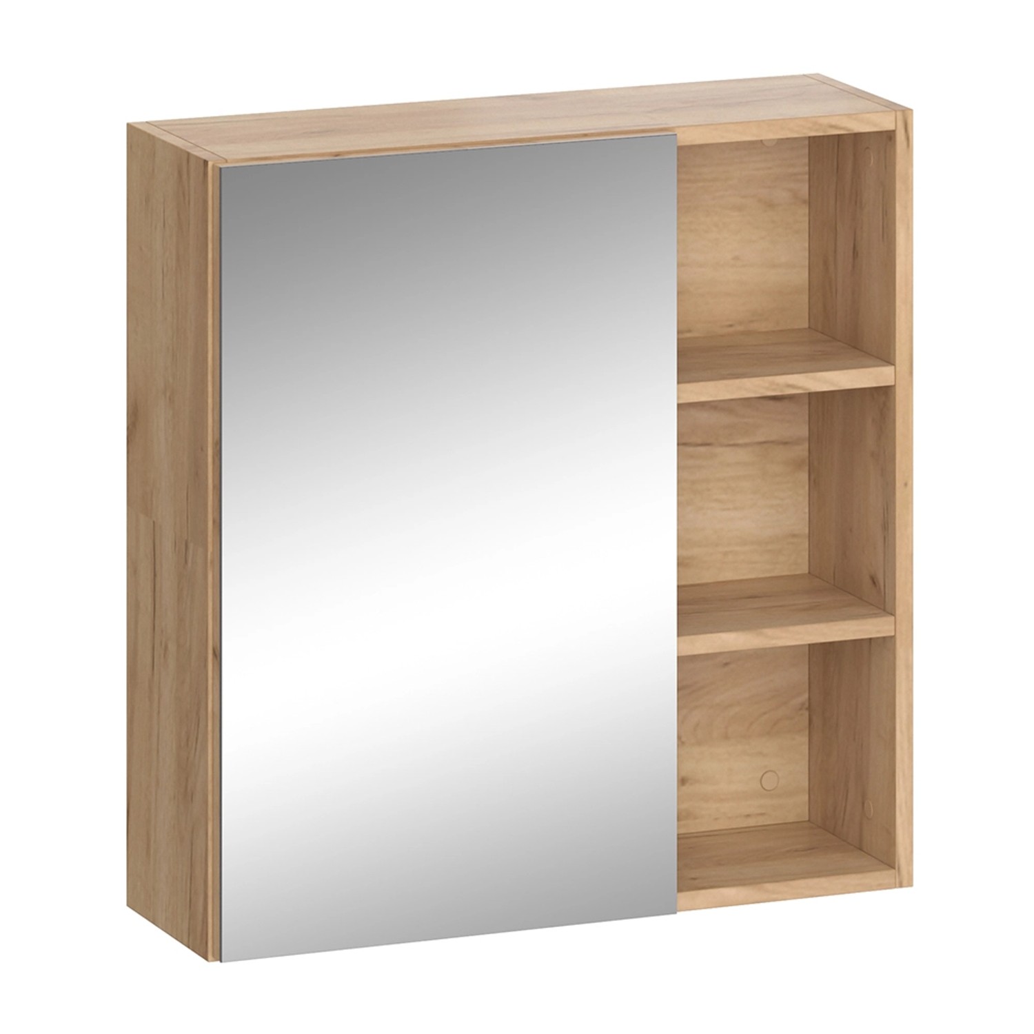 Vicco Badspiegelschrank Senyo Anthrazit/Goldkraft Eiche 62 x 64 cm