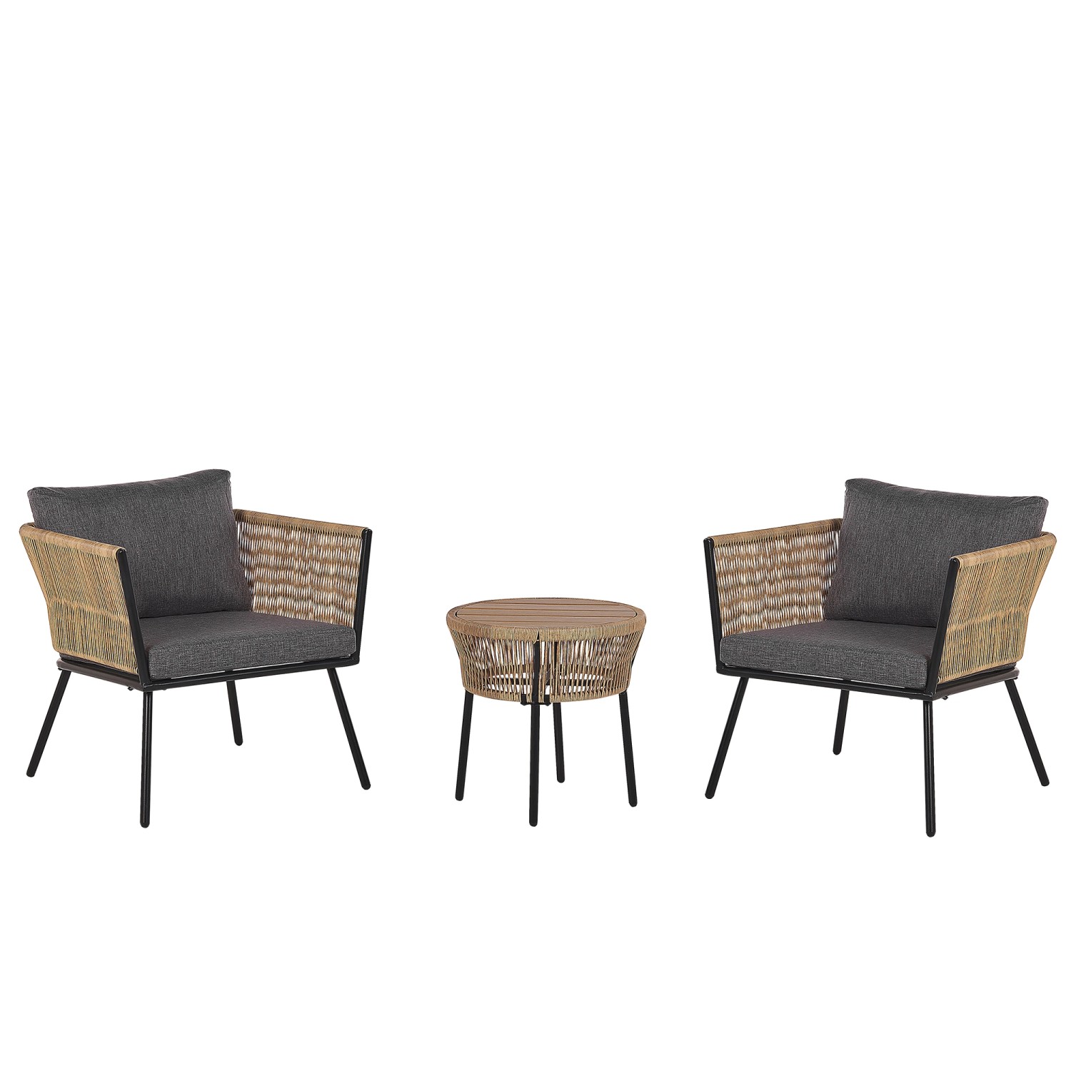 Beliani Bistro Set GARGANO Hellbraun 70x68x72
