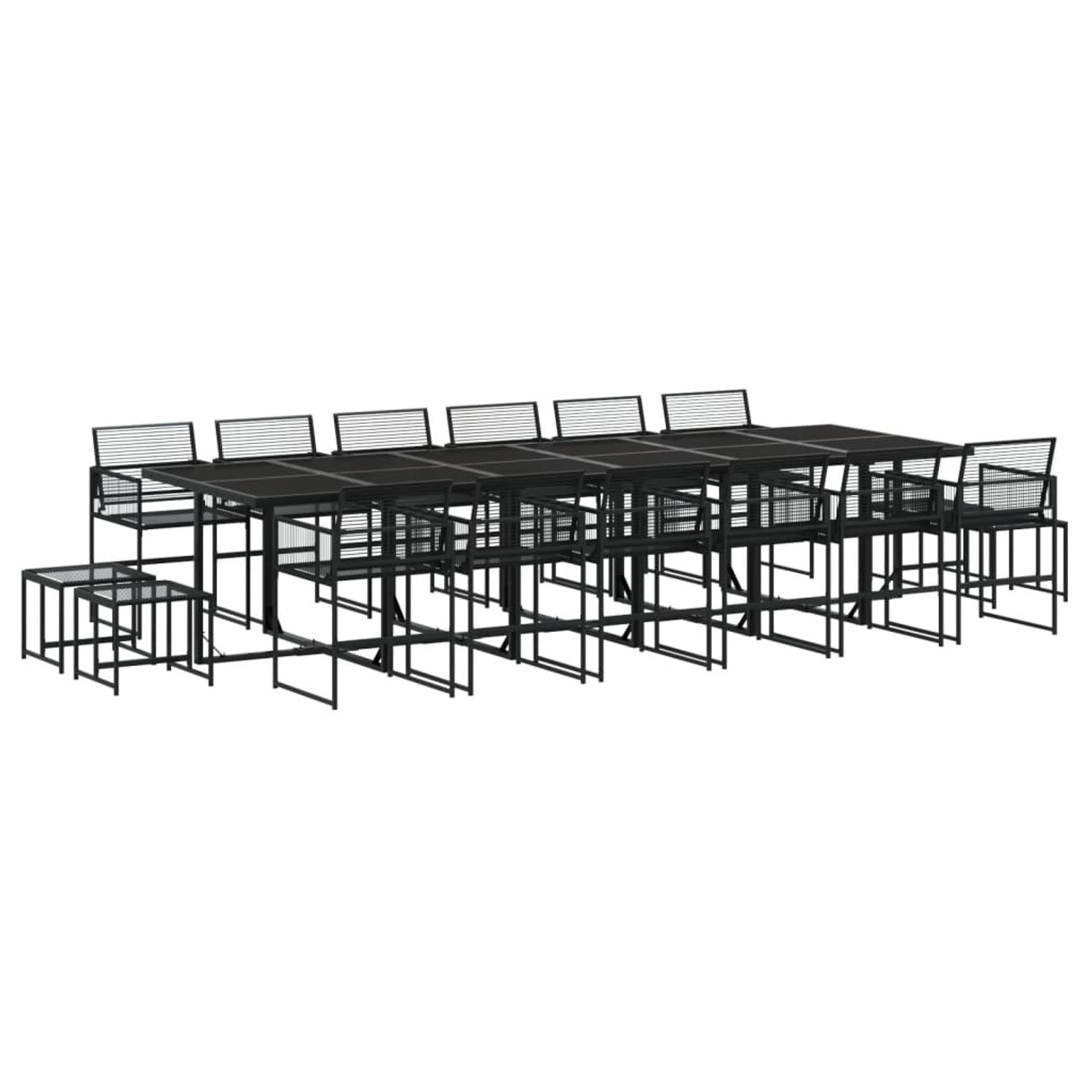 vidaXL 17-Tlg Garten-Essgruppe Schwarz Poly Rattan 3295057 günstig online kaufen
