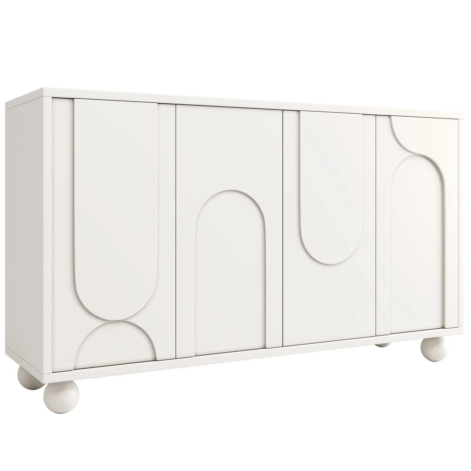 okwish Sideboard mit Verstellbarer Platte Anti Dumping Wohnzimmer 120x35x71cm Weiß