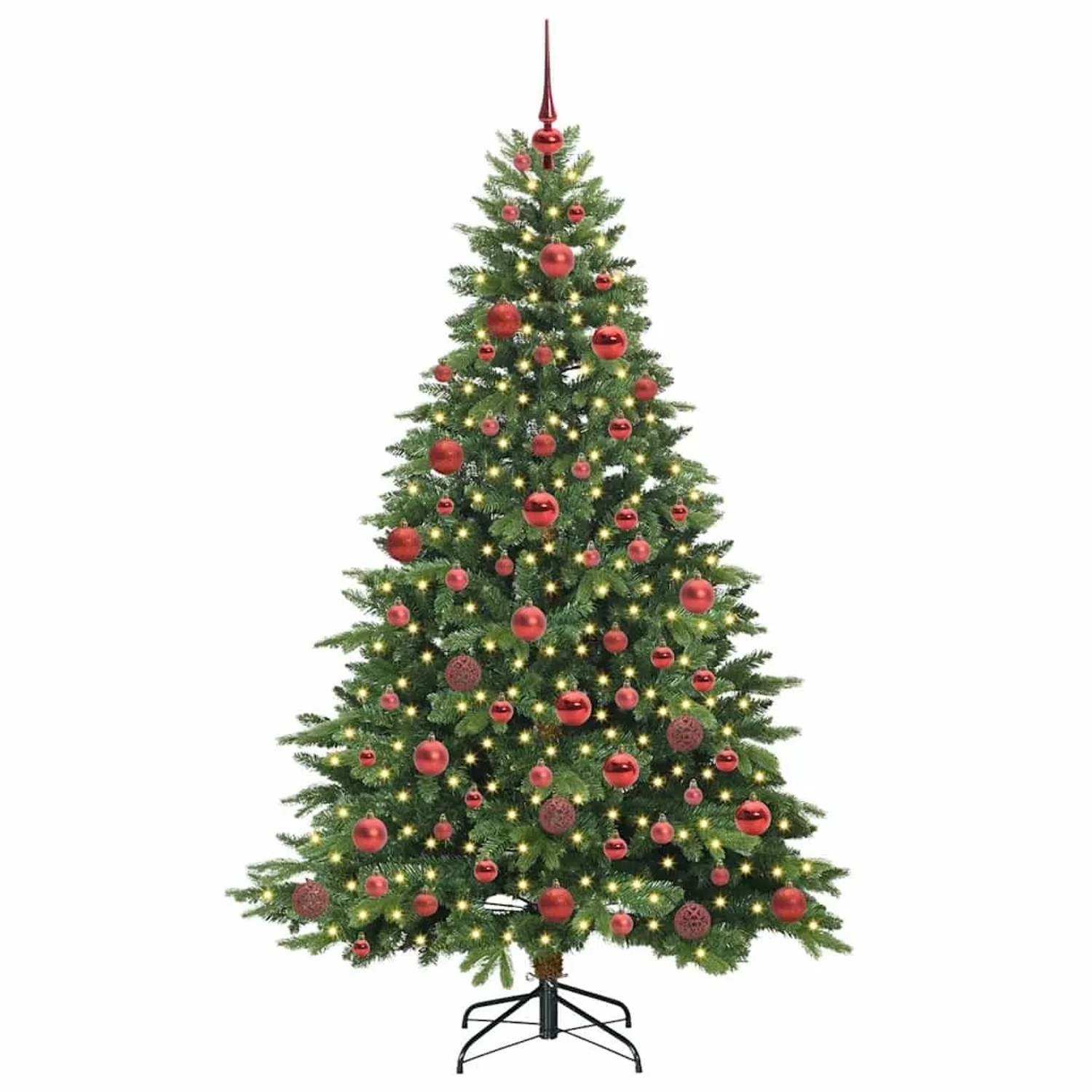 vidaXL Künstlicher Weihnachtsbaum mit 300 LEDs Grün 180 cm PE und PVC 3397549