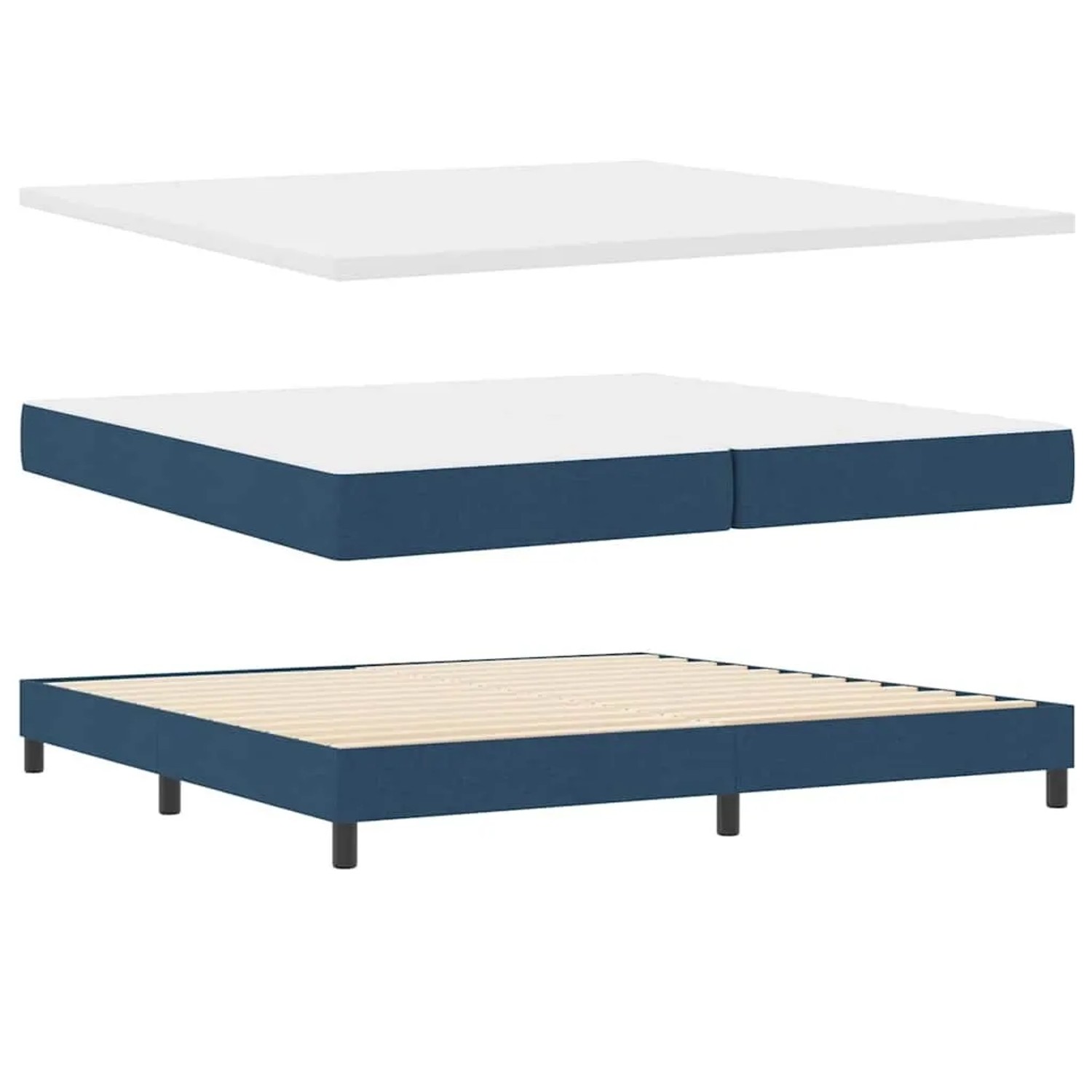 vidaXL Boxspringbett mit Matratze Blau 200 x 200 cm Stoff 3340114 günstig online kaufen