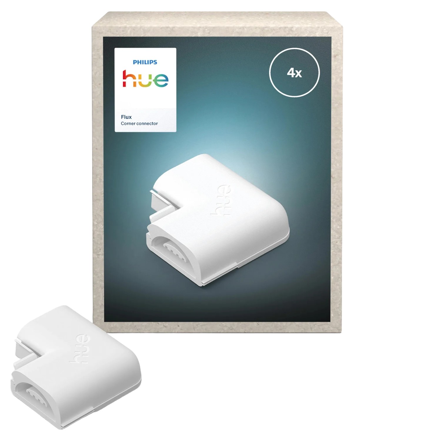 Philips Hue L-Verbindungsstück Flux für LED-Streifen 4 Stück Weiß