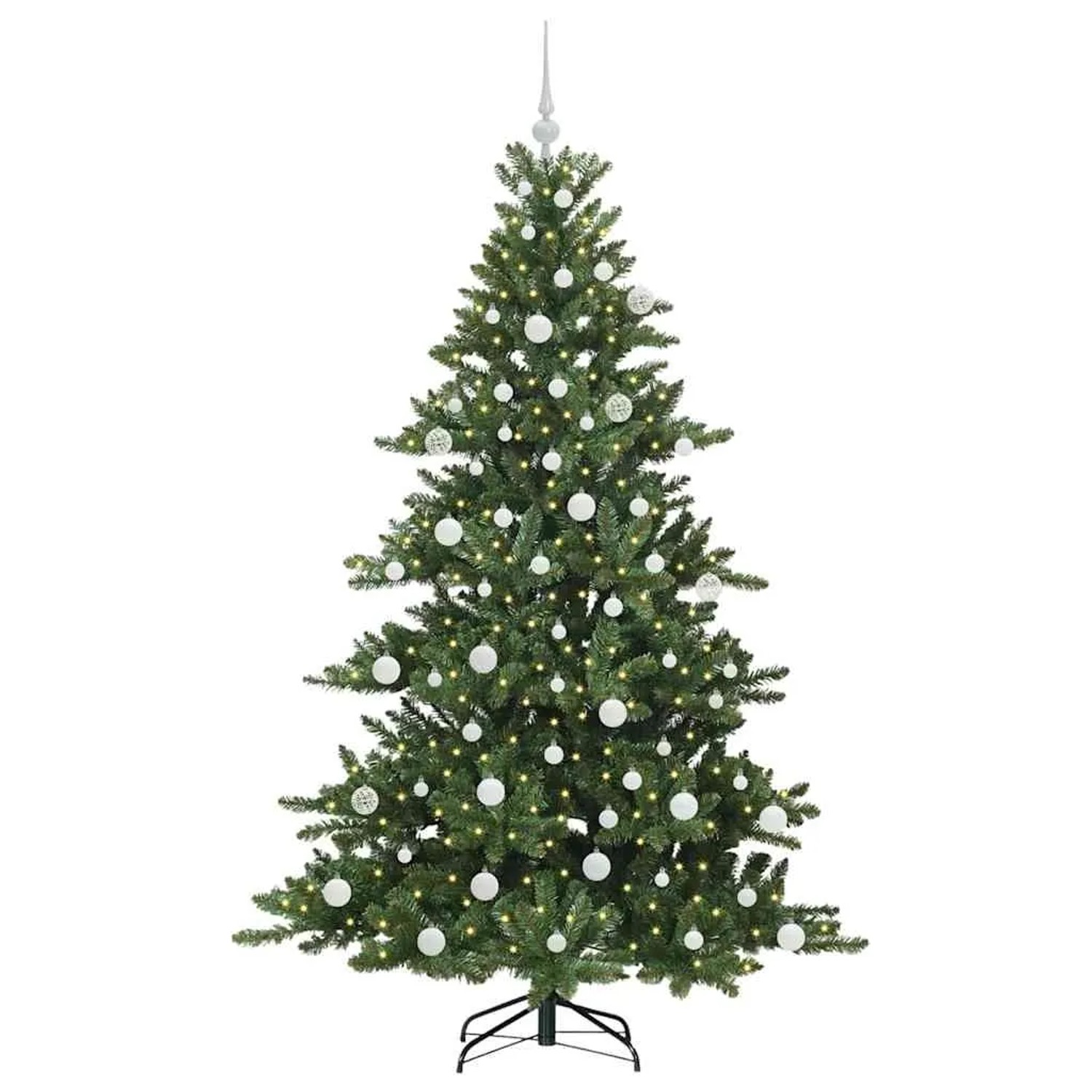 vidaXL Künstlicher Klappbarer Weihnachtsbaum mit 300 LEDs 180 cm PVC 3397669