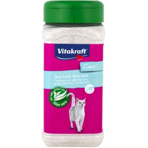 Deo Fresh Aloe Vera für Katzenklos, 720g Dose mit grünem Deckel.