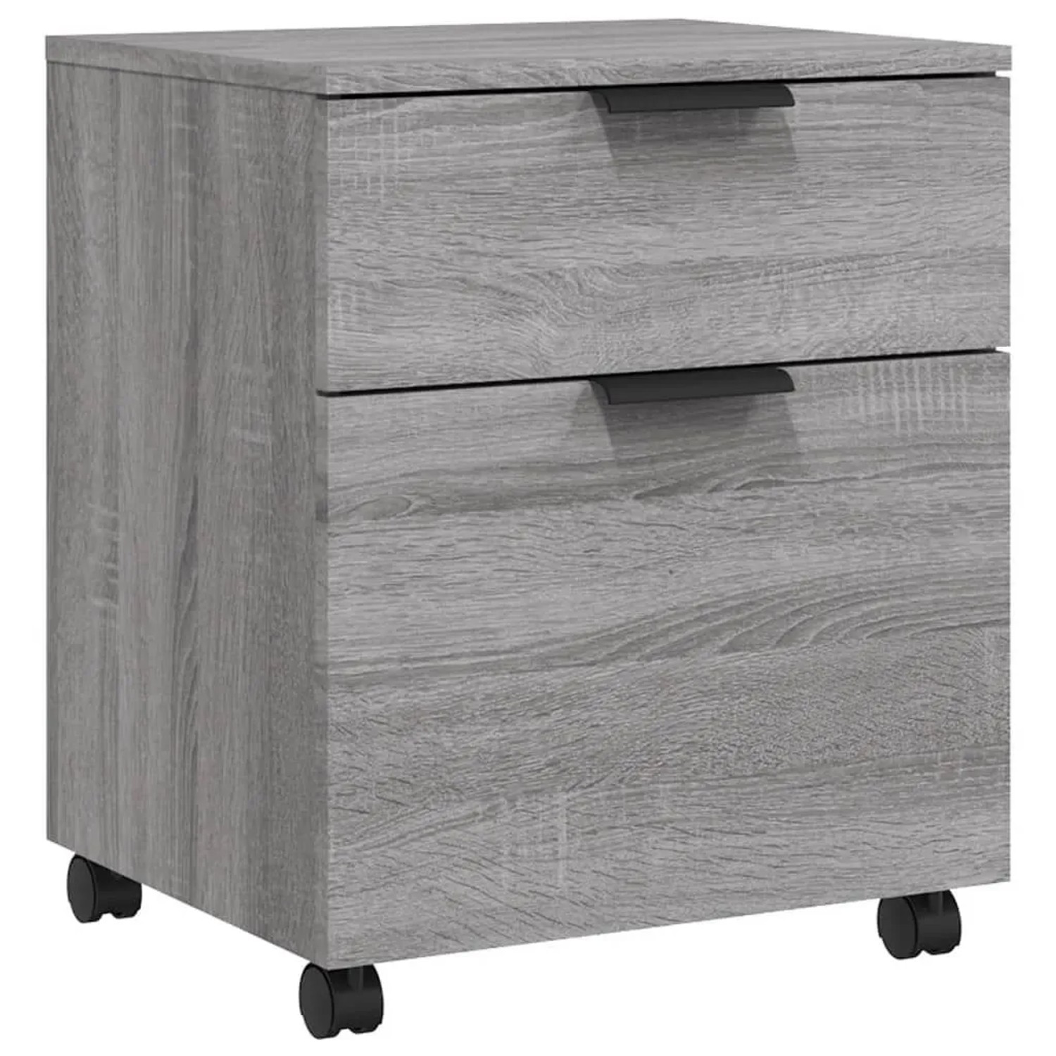 DELUKE Rollcontainer MOSAB Rollbar Grau Sonoma 45x38x54cm Nachttisch Mit Rollen Aktenschrank Rollbar Kleiner Schubladens...