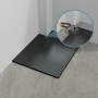 Quadratische, schwarze Aquabatos SMC Duschwanne 90x90 cm in Steinoptik mit Ablaufgarnitur.