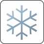 Schneeflocken Symbol für Frostbeständigkeit des Pflanzkübels.