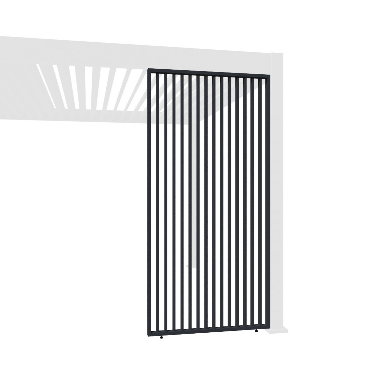 Weide Vertikale Lamellenwand für Weide Pergola 1,13m in Anthrazit aus Aluminium