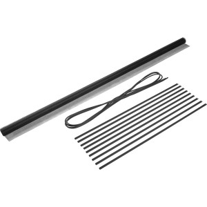 Schwarzer Insektenschutzrahmen für Fenster (150x130cm) mit Fiberglas-Netz und Zubehör.