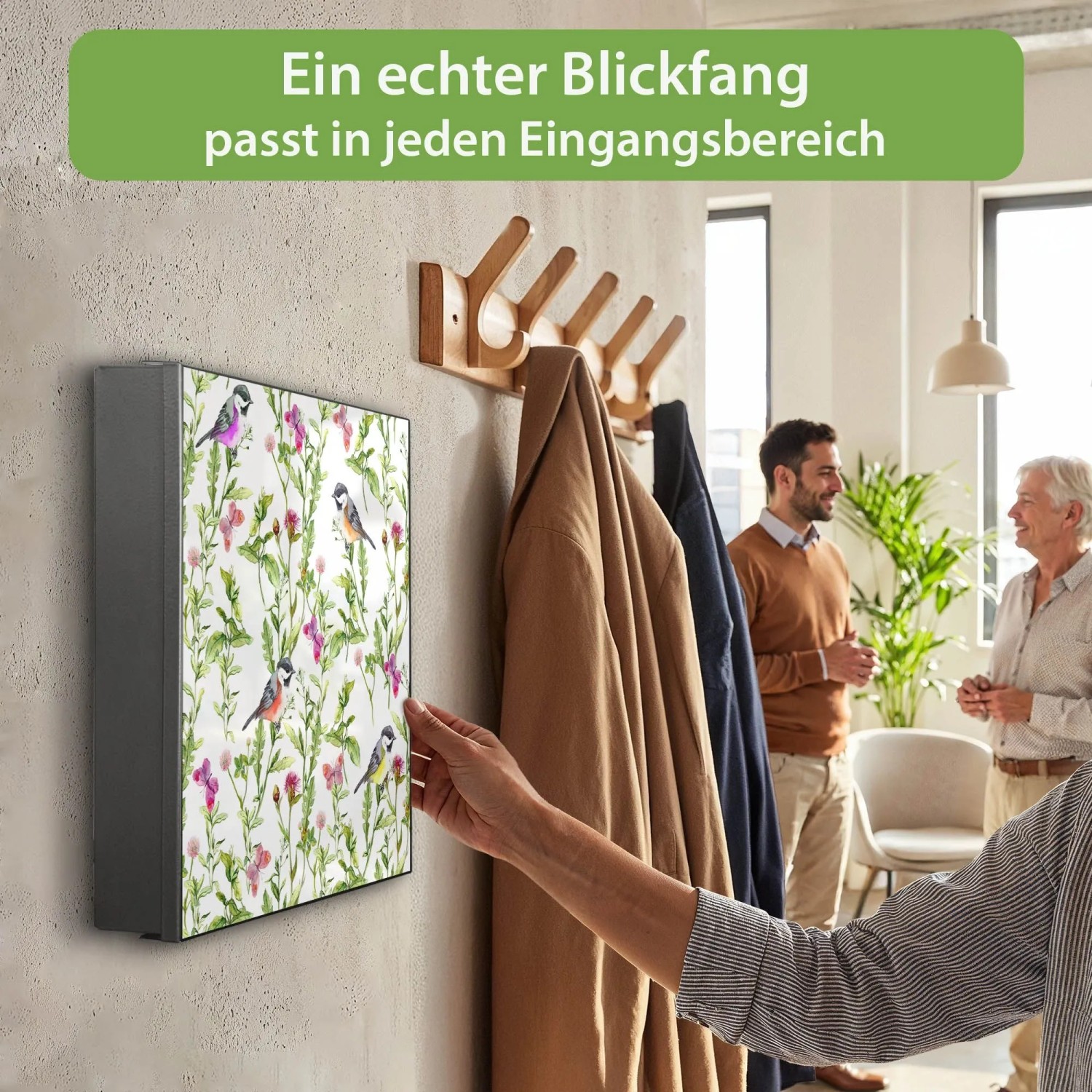 Banjado Schlüsselkasten Glas Schwarz Magnetisch 30 x 30 cm 50 Haken kaufen bei OBI