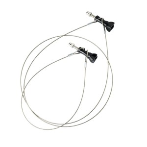 Mantona Sicherungsleinen Set: zwei Edelstahlseile mit schwarzen Adaptern für Actioncams und Kameras, 40 und 100 cm.
