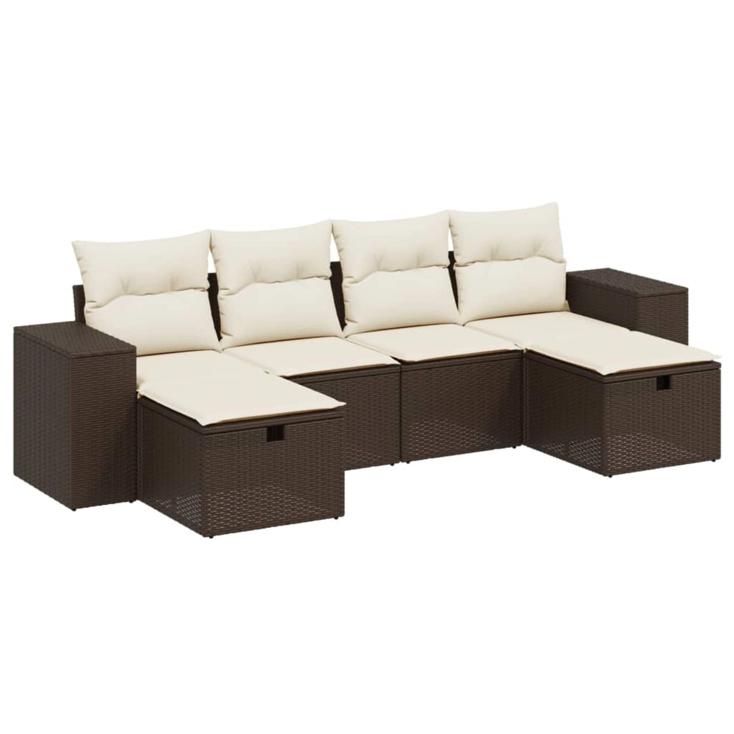 vidaXL 6-Tlg Garten-Sofagarnitur mit Kissen Braun Poly Rattan 3264479 günstig online kaufen