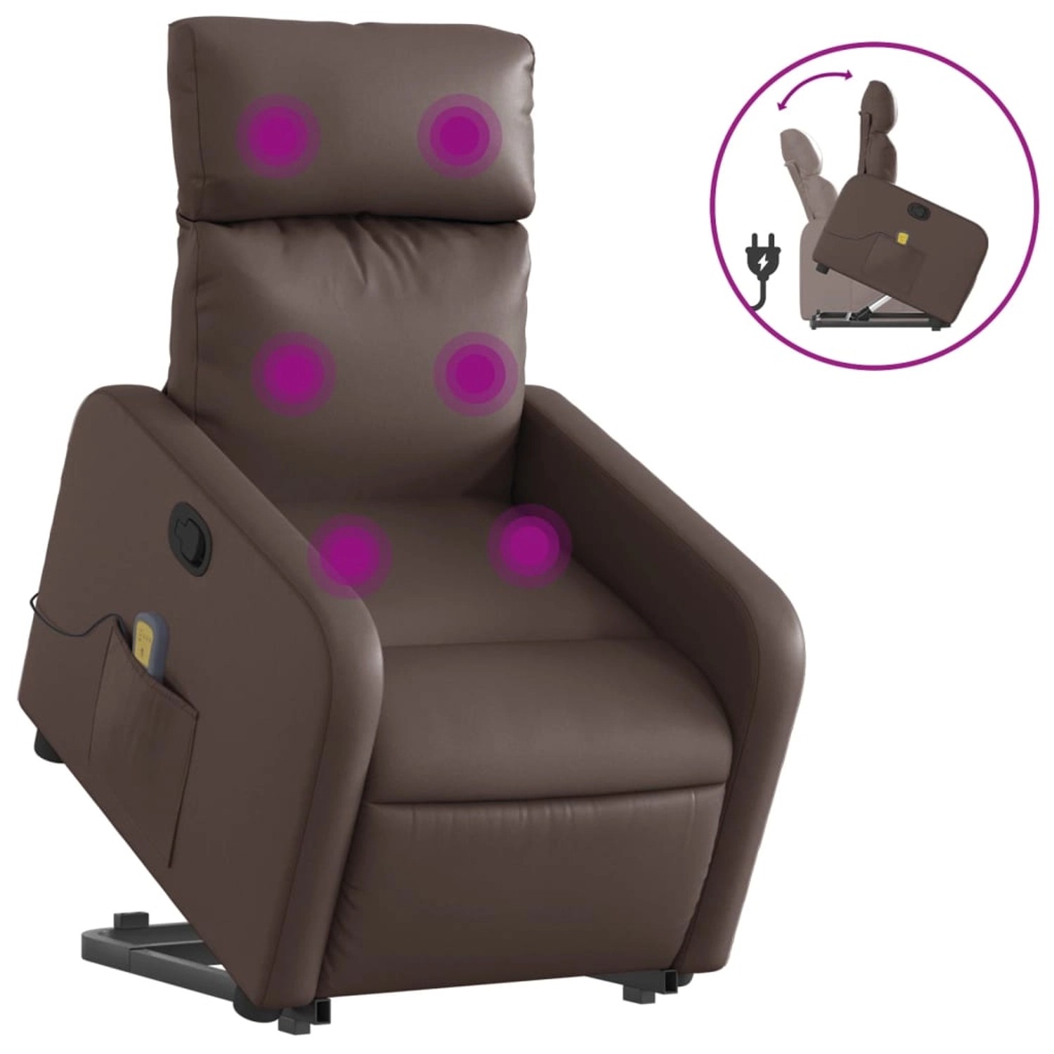 vidaXL Massagesessel mit Aufstehhilfe Braun Kunstleder Modell 11 günstig online kaufen