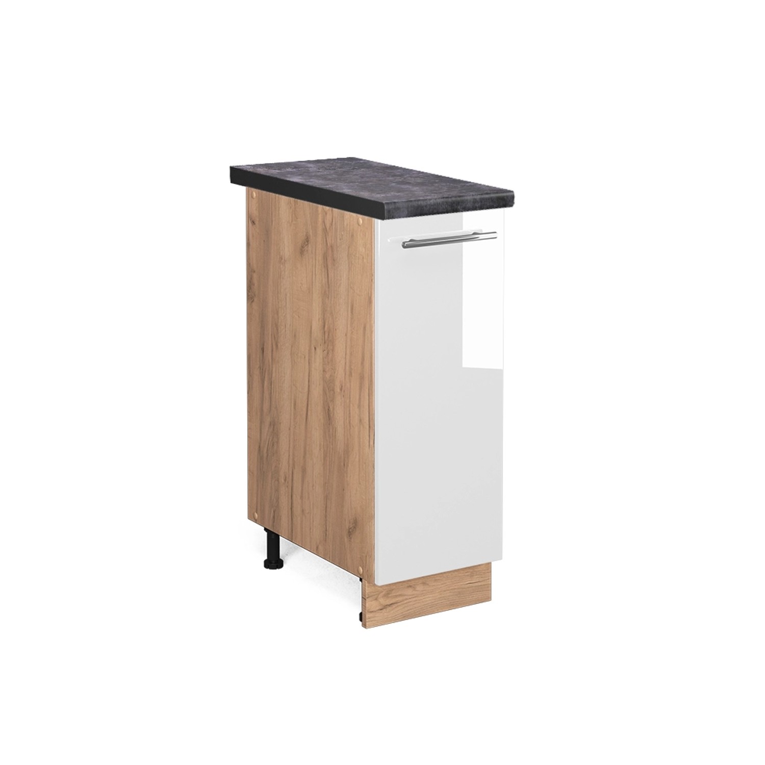 Vicco Apothekerschrank Fame-Line Weiß Hochglanz/Goldkraft Eiche 30 cm AP An günstig online kaufen