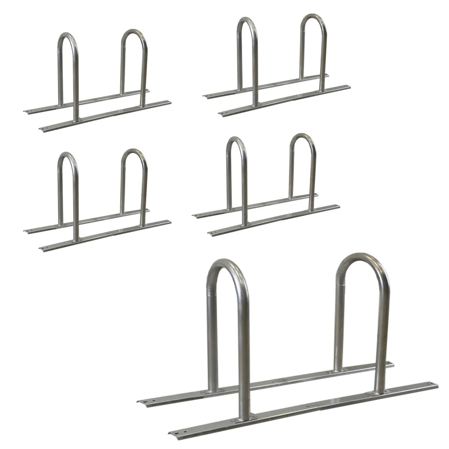 TRUTZHOLM 5x Fahrradanlehnbügel 140 x 88 cm Stahl Feuerverzinkt Durchmesser 50 mm Typ U