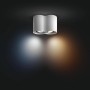 Weißer Philips Hue LED-Spot Pillar, 2-flammig, mit warmweißem und kaltweißem Licht.
