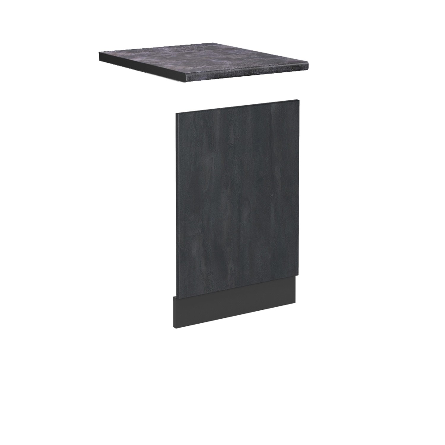 Vicco Frontblende R-Line Geschirrspüler Fronttür Schwarz Beton/Anthrazit 45 cm AP Anthrazit