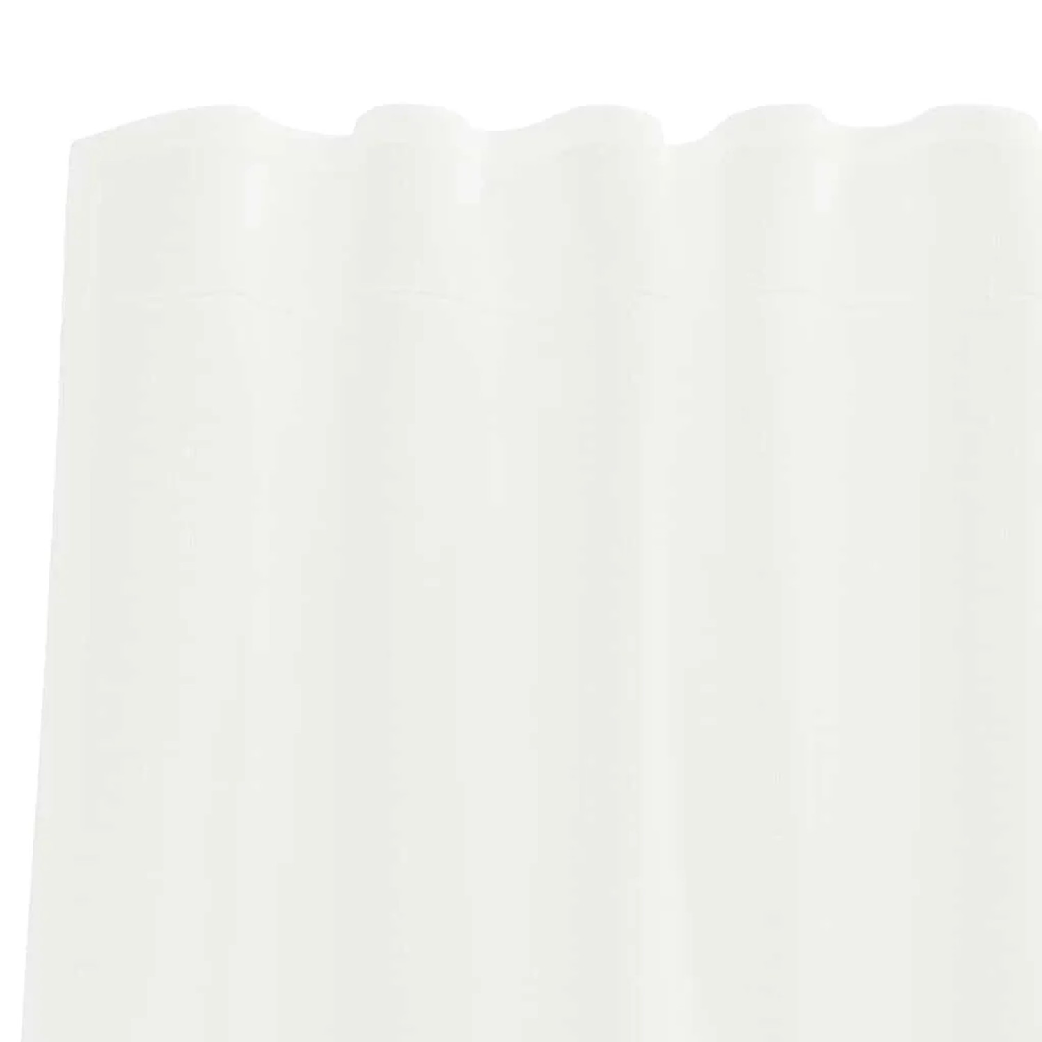 Weißer, halbtransparenter Voile Vorhang aus Polyester mit Stangentaschen. Ideal für Fenstervorhänge.