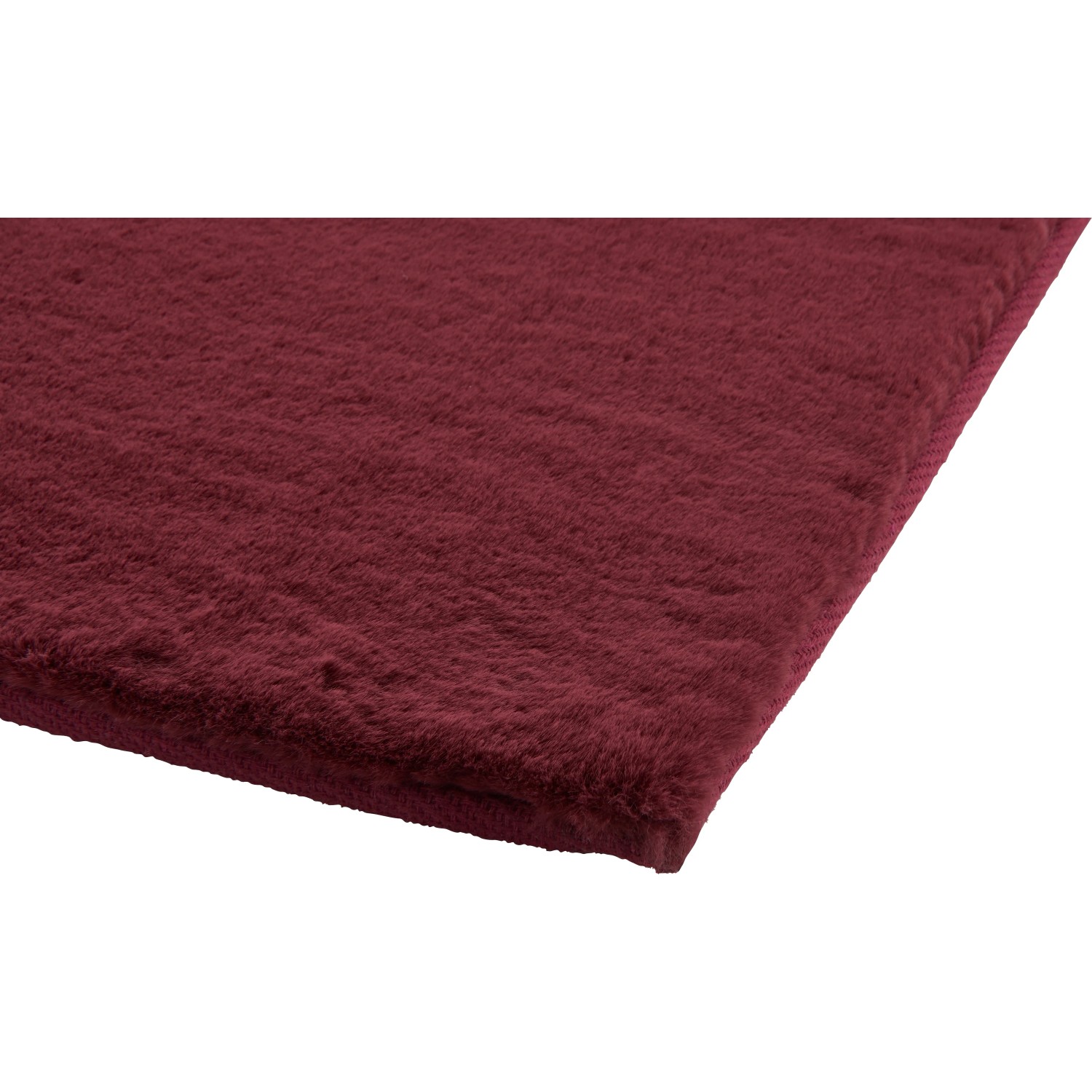 Hochflor-Teppich Blush Bordeaux, 140x80 cm. Weicher, bordeauxroter Teppich aus der Kategorie Kunstfelle.