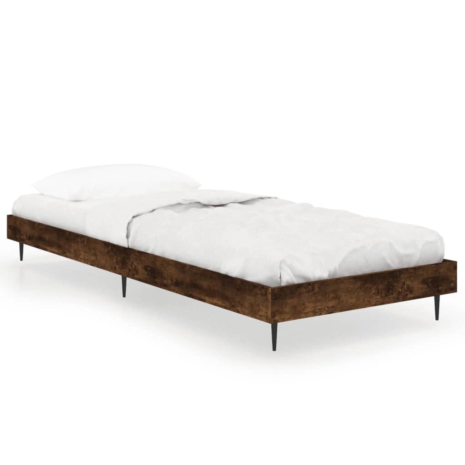 vidaXL Bettgestell ohne Matratze Räuchereiche 75x190 cm Holzwerkstoff 83231 günstig online kaufen