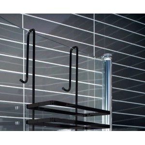Euroshowers Duschregal 3 Etagen Ohne Bohren mit Haken Matt Schwarz