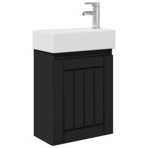 vidaXL Badezimmer Waschtischunterschrank mit Wasserhahn Schwarz 889492