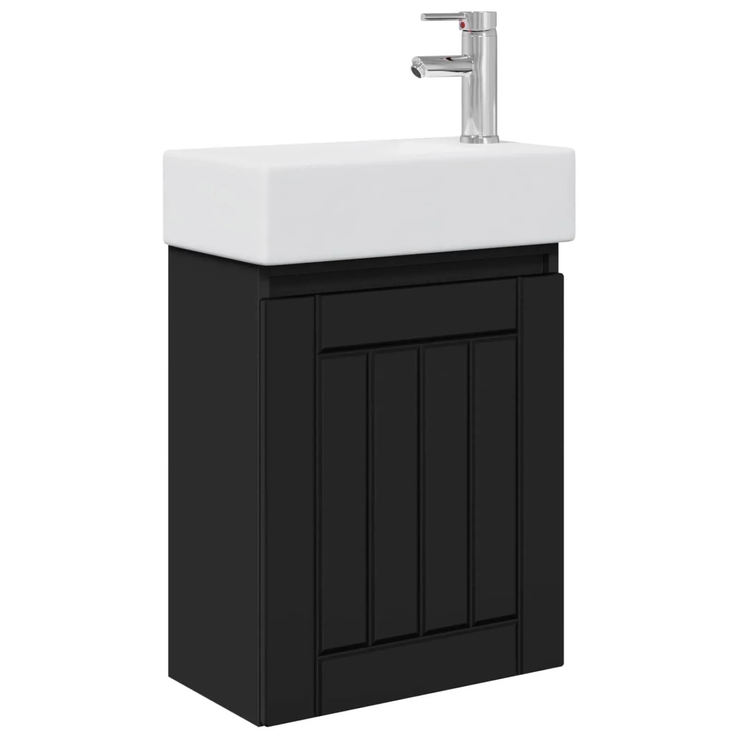 vidaXL Badezimmer Waschtischunterschrank mit Wasserhahn Schwarz 889492