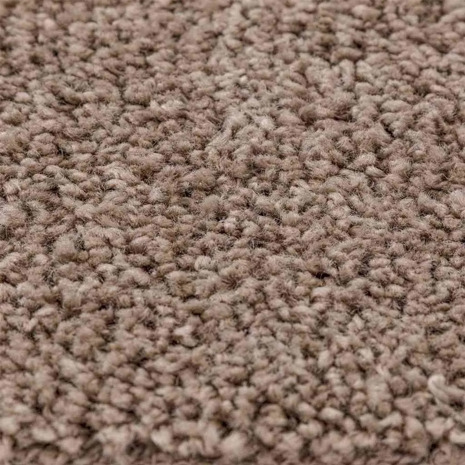 Detailaufnahme: Brauner, quadratischer vidaXL Hochflorteppich (120x120 cm) mit Anti-Rutsch-Beschichtung.