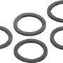 5 schwarze Verschraubungsdichtungen aus Gummi, 2 mm stark, Ø 23/30 mm, für Schlauchverbindungen.