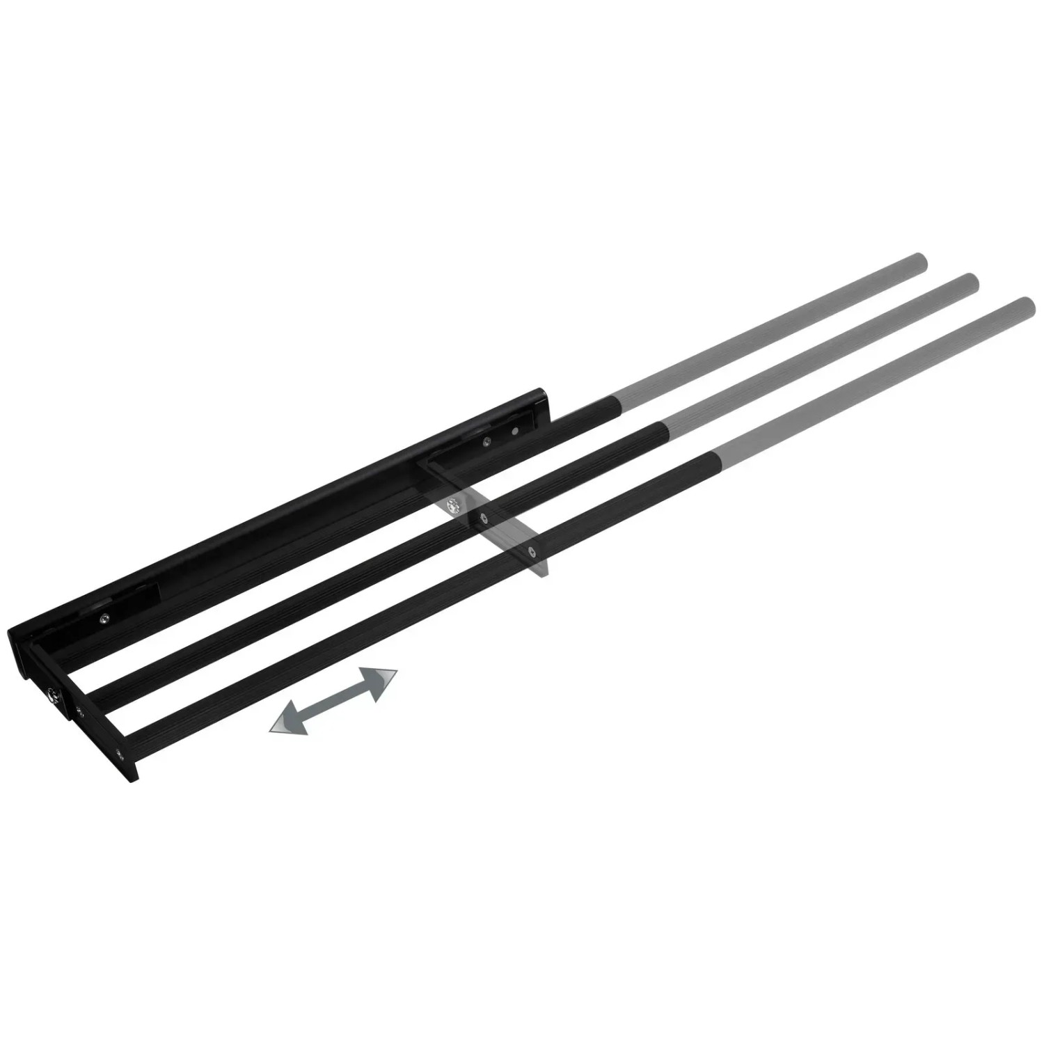 SOTECH Aluminium Handtuchhalter TED 3 Armig 450 bis 730 mm Ausziehbar Drehbar Schwarz Matt_4