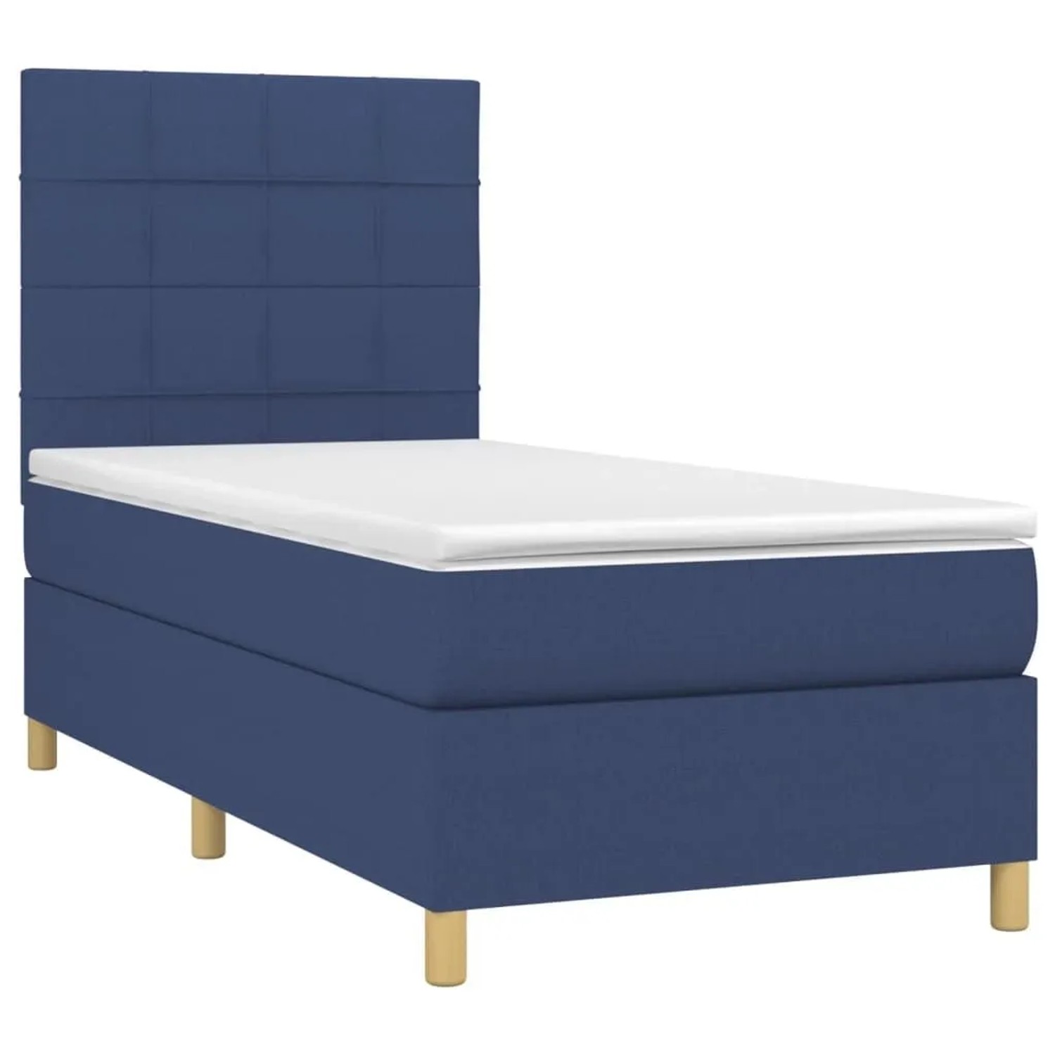vidaXL Boxspringbett mit Matratze Blau 90x200 cm Stoff 3142311 günstig online kaufen