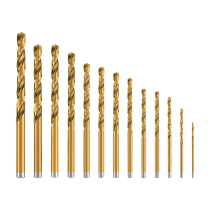 Einhell Titan-Metallbohrer-Set, 19-teilig, HSS-G, 1-10 mm, goldfarben, für Metallbohrungen.