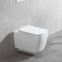 Glasdeals Wand-WC, spülrandlos mit SoftClose Sitz, weiße Keramik für moderne Bäder.