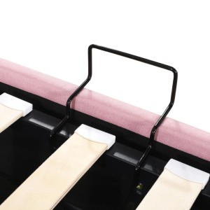 KOMHTOM Gepolstertes Kinderbett 90x200 Cm  Mit Hydraulischem Stauraum  Hohes Stauraumbett Aus Weichem  Hautfreundlichem Leinen  Rosa