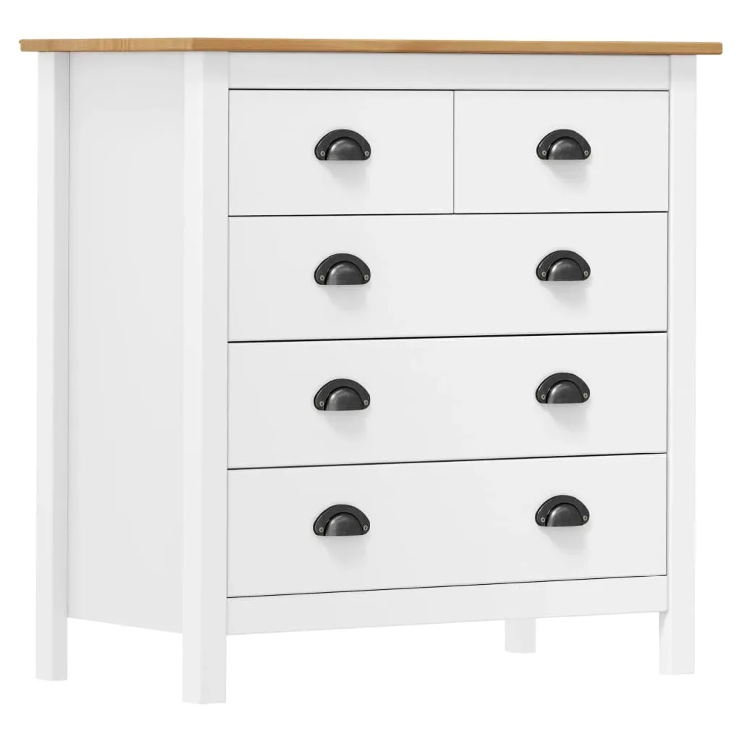 vidaXL Sideboard Hill Weiß 79x40x80 cm Massivholz Kiefer 288918